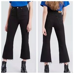Levi's Black Cropped Flare Jeans - Ankle Length